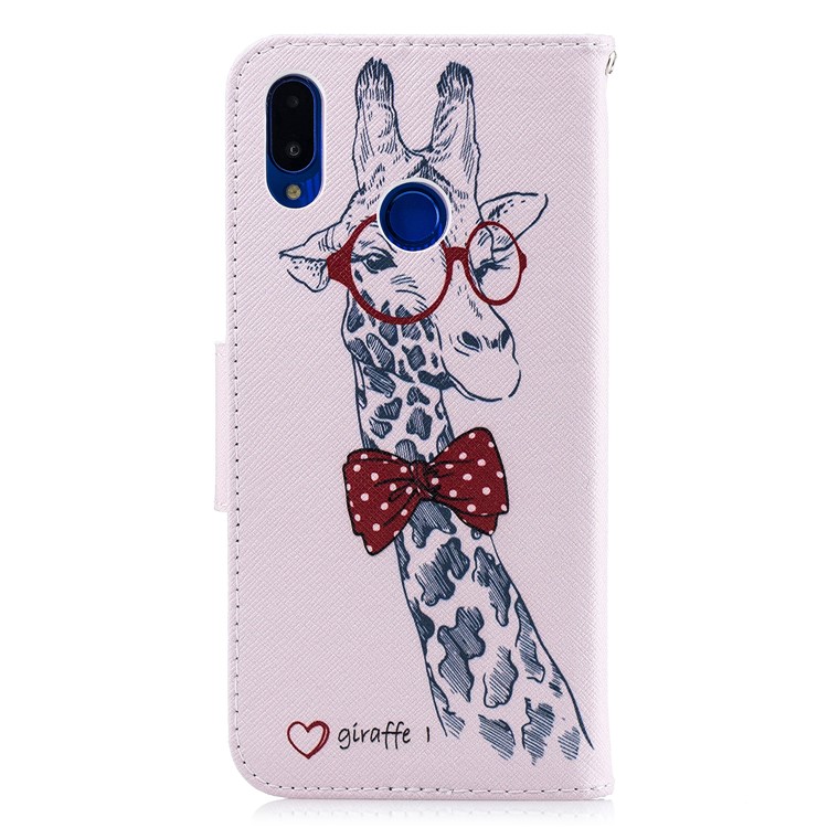 Pattern Printing PU Leather Wallet Case Shell for Huawei nova 3i / P Smart Plus - Giraffe Wearing Glasses-3