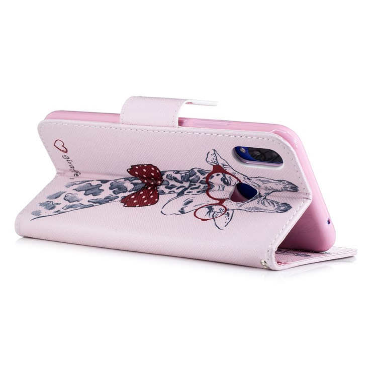 Pattern Printing PU Leather Wallet Case Shell for Huawei nova 3i / P Smart Plus - Giraffe Wearing Glasses-5