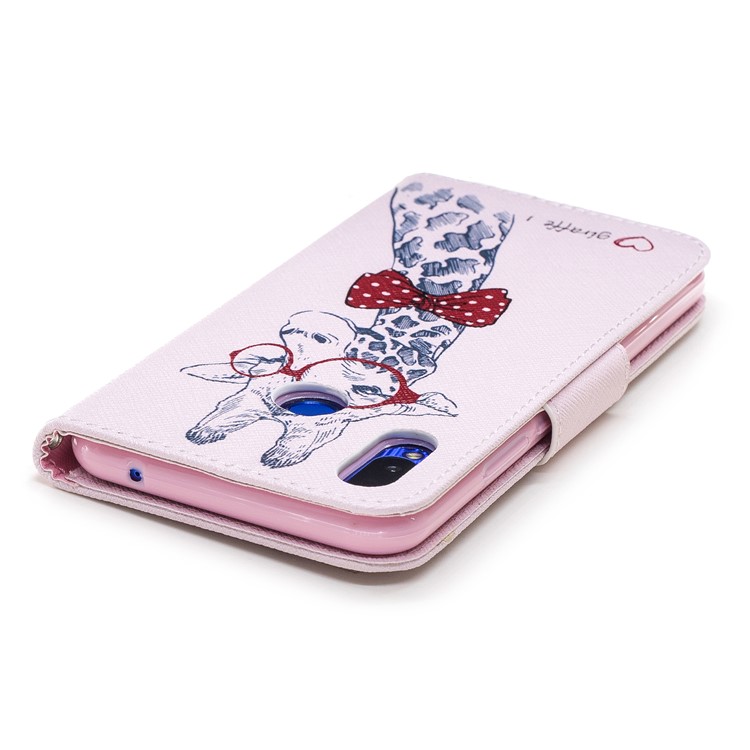 Pattern Printing PU Leather Wallet Case Shell for Huawei nova 3i / P Smart Plus - Giraffe Wearing Glasses-8