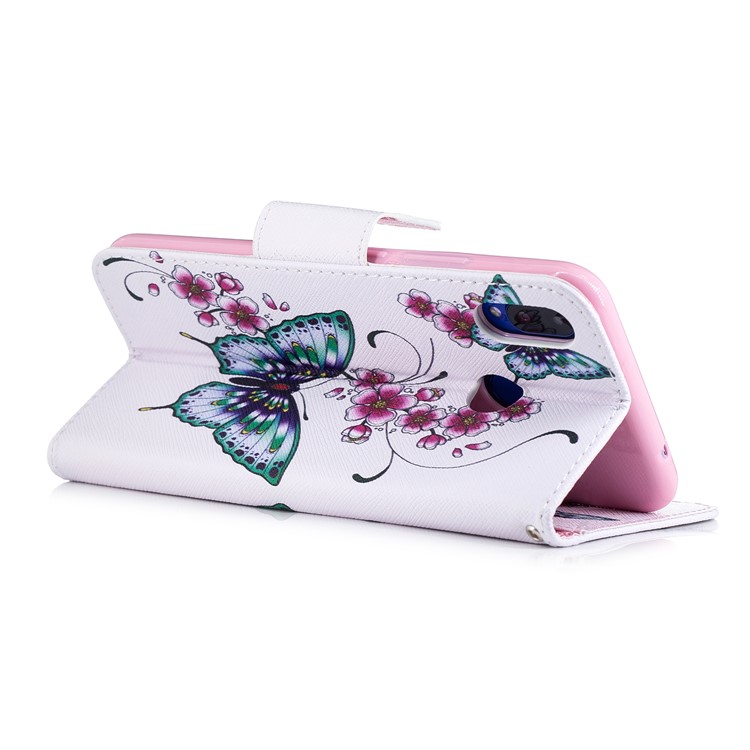 Pattern Printing Leather Wallet Stand Case for Huawei nova 3i / P Smart+ - Butterfly and Flower-5