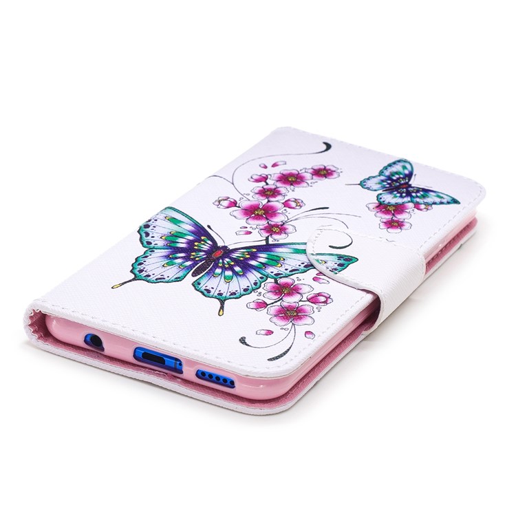 Pattern Printing Leather Wallet Stand Case for Huawei nova 3i / P Smart+ - Butterfly and Flower-7