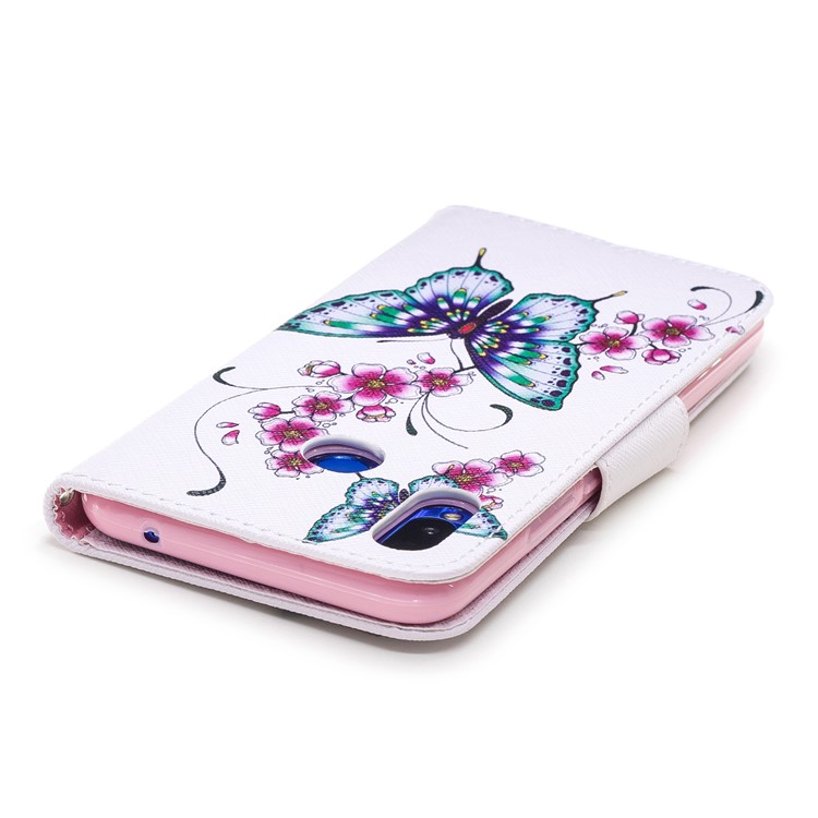 Pattern Printing Leather Wallet Stand Case for Huawei nova 3i / P Smart+ - Butterfly and Flower-8