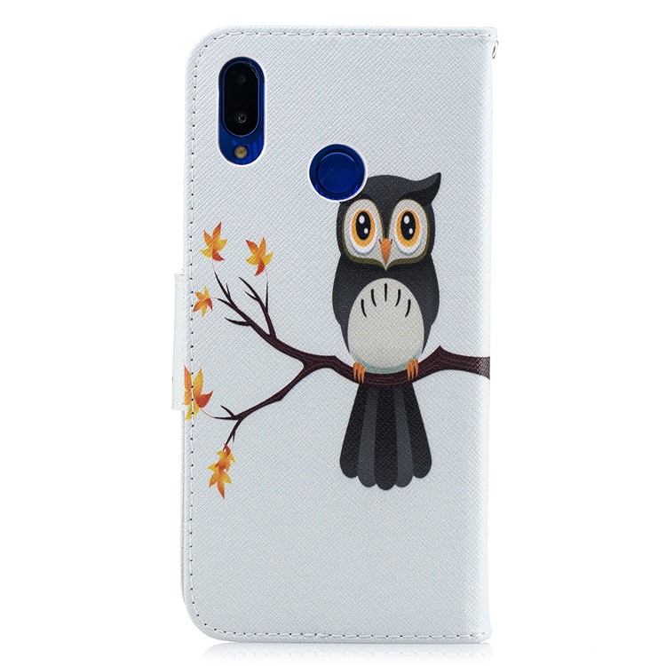 Patterned Leather Wallet Phone Case with Stand for Huawei nova 3i / P Smart+ - Owl on Branch-3