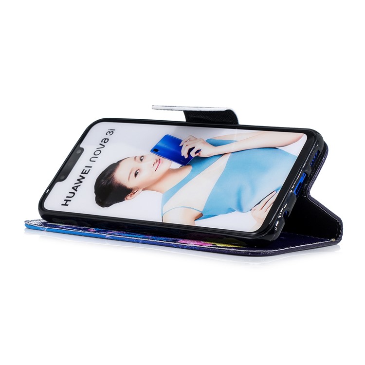Pattern Printing Wallet Stand Leather Phone Cover for Huawei nova 3i / P Smart+ - Crystal Butterfly-6