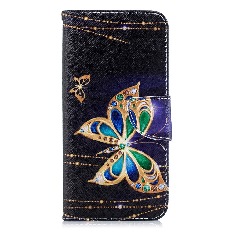 Pattern Printing Case Leather Wallet Cover for Huawei nova 3i / P Smart+ - Rhinestone Decor Butterfly-2