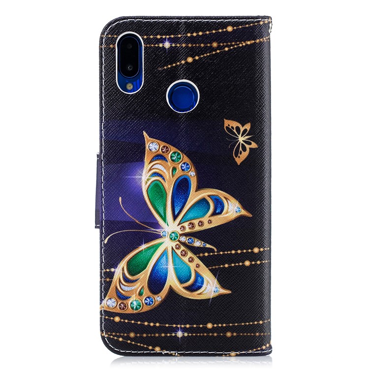 Pattern Printing Case Leather Wallet Cover for Huawei nova 3i / P Smart+ - Rhinestone Decor Butterfly-3