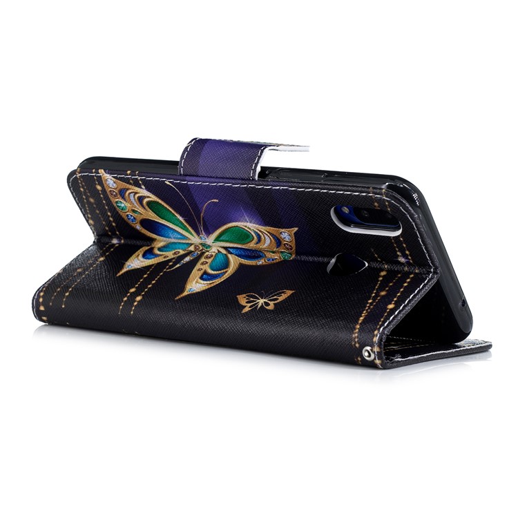 Pattern Printing Case Leather Wallet Cover for Huawei nova 3i / P Smart+ - Rhinestone Decor Butterfly-5
