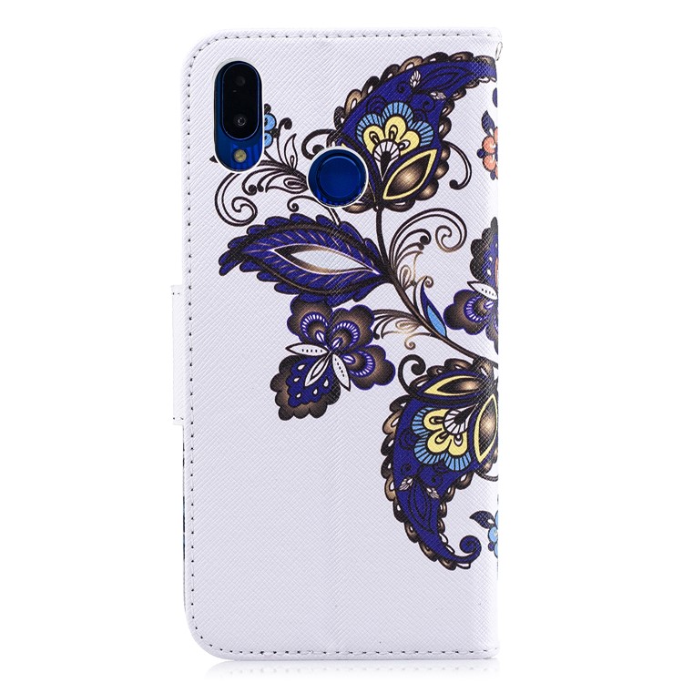 Pattern Printing Wallet Stand Leather Case for Huawei nova 3i / P Smart+ - Butterfly and Flower-3