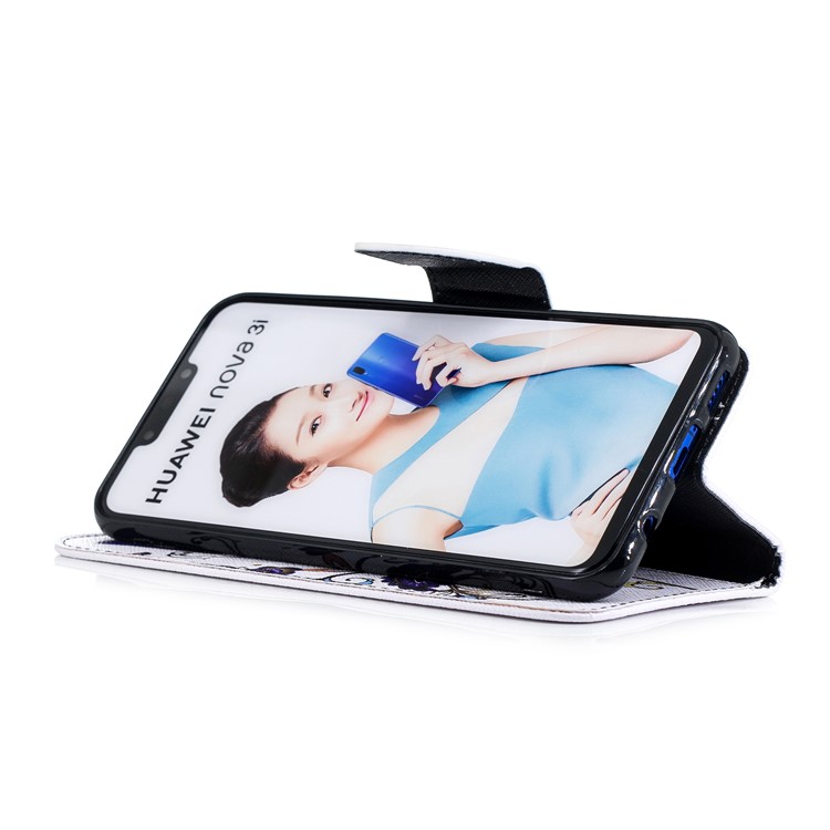 Pattern Printing Wallet Stand Leather Case for Huawei nova 3i / P Smart+ - Butterfly and Flower-6