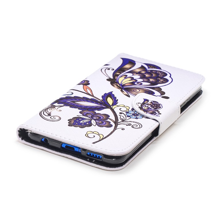 Pattern Printing Wallet Stand Leather Case for Huawei nova 3i / P Smart+ - Butterfly and Flower-7