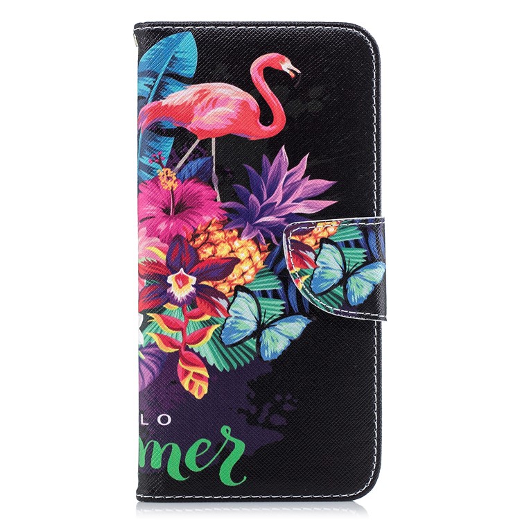 Patrón Impresión Billetera Soporte Cuero Cubierta Para Huawei Nova 3i / P Inteligente + - Flamenco Y Piña-2