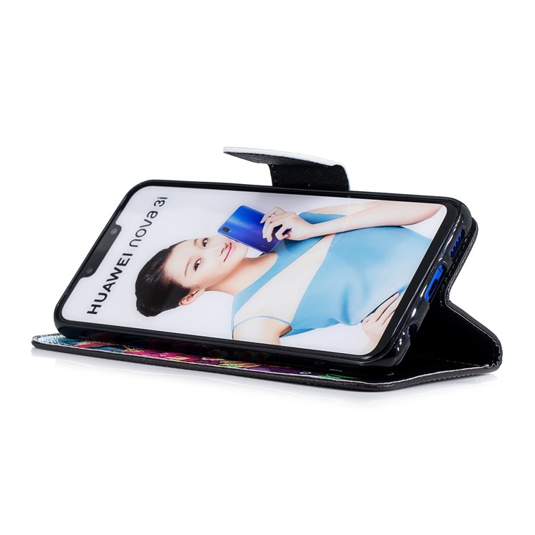 Patrón Impresión Billetera Soporte Cuero Cubierta Para Huawei Nova 3i / P Inteligente + - Flamenco Y Piña-6