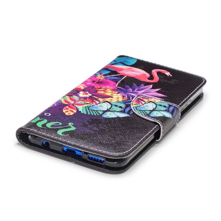Patrón Impresión Billetera Soporte Cuero Cubierta Para Huawei Nova 3i / P Inteligente + - Flamenco Y Piña-7