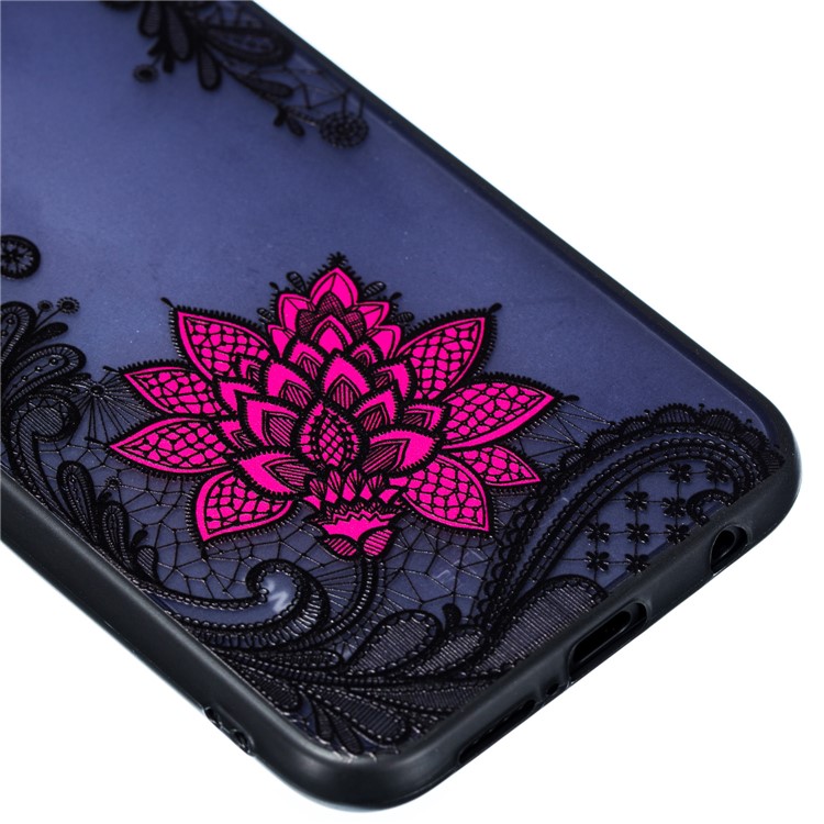 Embossed Flower Pattern TPU + PC Combo Mobile Phone Case for Huawei P20 Lite / Nova 3e - Small Red Flower-3