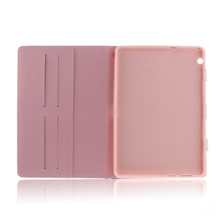 Printing Pattern Stand Leather Wallet Case with Handle for Huawei MediaPad T3 10 - Flower-10