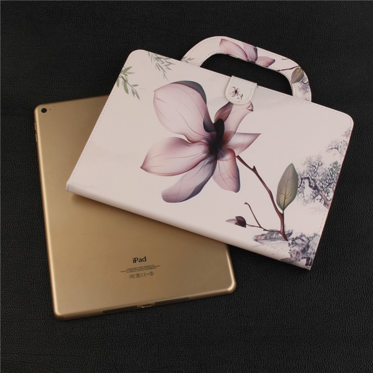 Printing Pattern Stand Leather Wallet Case with Handle for Huawei MediaPad T3 10 - Flower-12