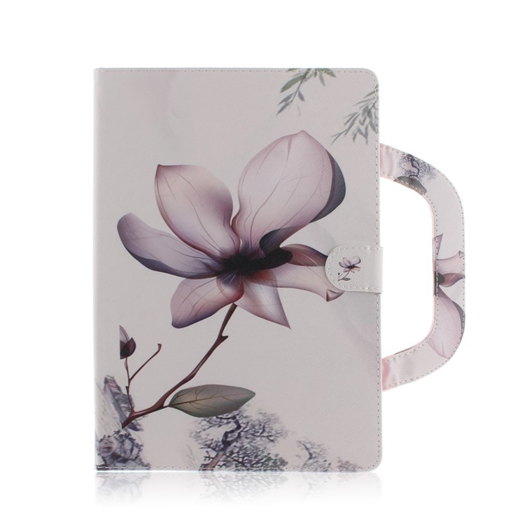 Printing Pattern Stand Leather Wallet Case with Handle for Huawei MediaPad T3 10 - Flower-2