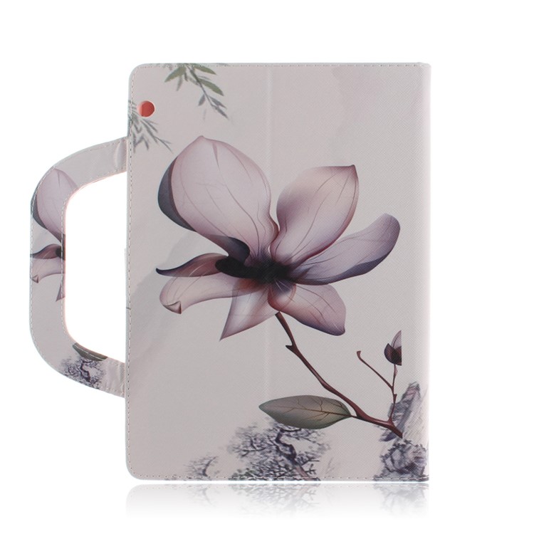 Printing Pattern Stand Leather Wallet Case with Handle for Huawei MediaPad T3 10 - Flower-3