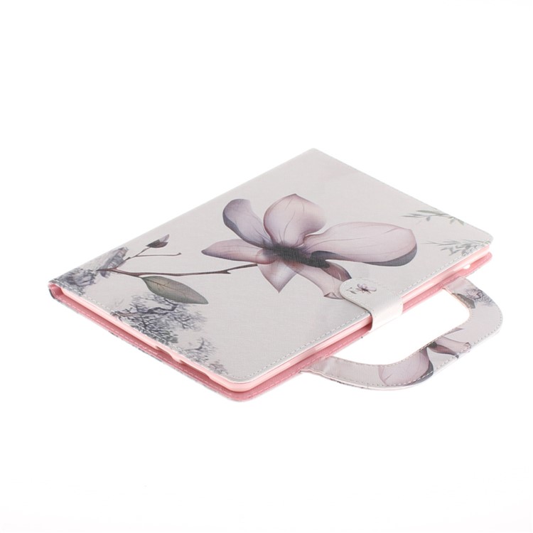 Printing Pattern Stand Leather Wallet Case with Handle for Huawei MediaPad T3 10 - Flower-5