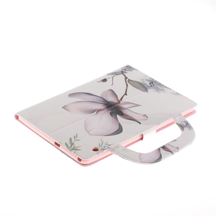 Printing Pattern Stand Leather Wallet Case with Handle for Huawei MediaPad T3 10 - Flower-6