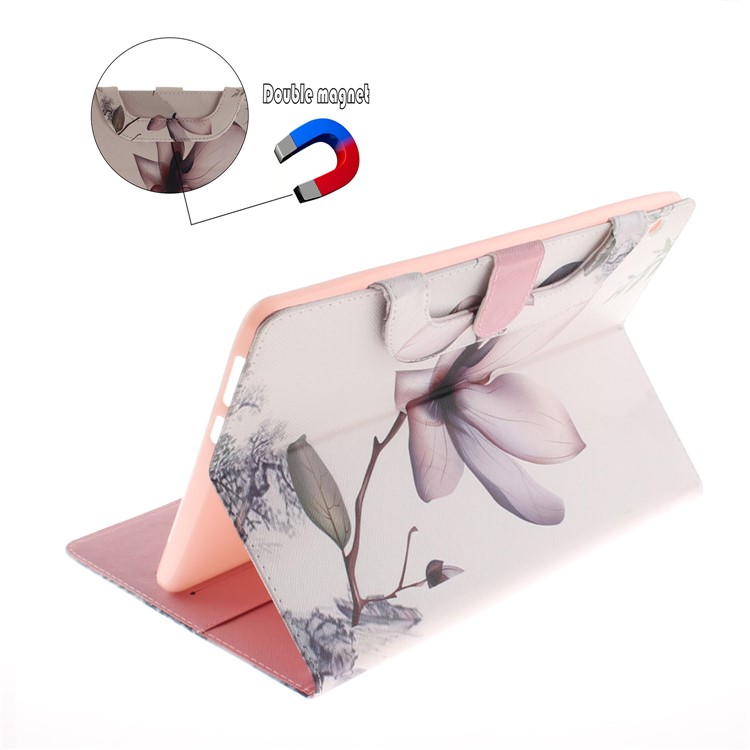 Printing Pattern Stand Leather Wallet Case with Handle for Huawei MediaPad T3 10 - Flower-8