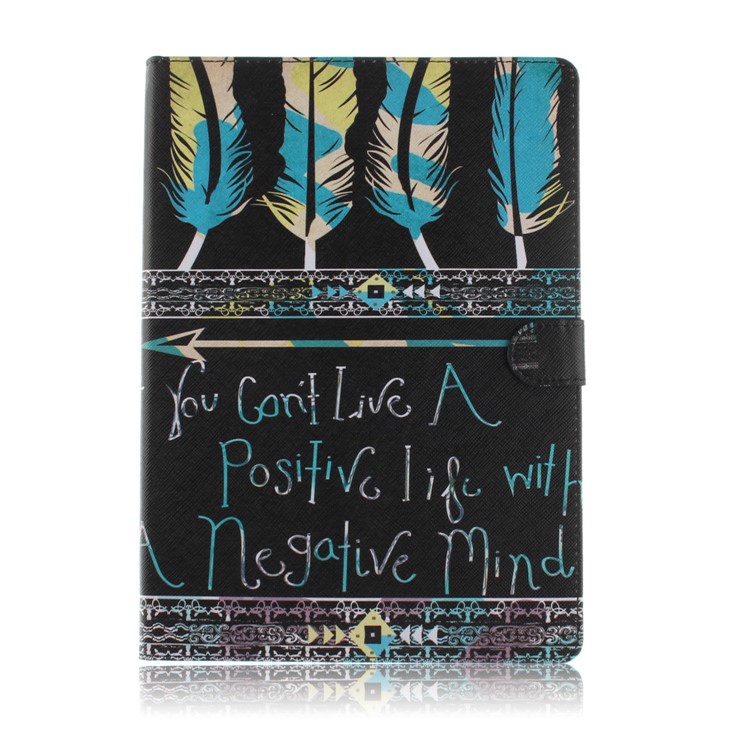 Pattern Printing Leather Tablet Cover for Huawei MediaPad M3 Lite 10 Portable Wallet Stand Casing - Feather-2