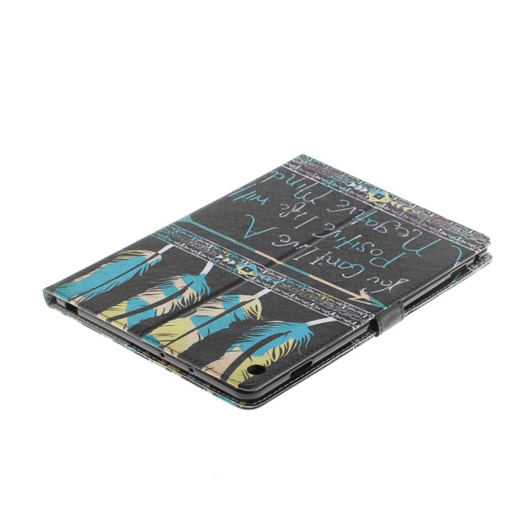 Pattern Printing Leather Tablet Cover for Huawei MediaPad M3 Lite 10 Portable Wallet Stand Casing - Feather-5