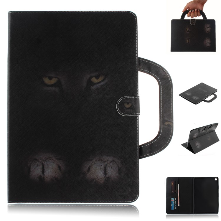 Pattern Printing Wallet Leather Case with Stand for Huawei MediaPad M5 10 / M5 10 (Pro) - Animal in the Dark-1