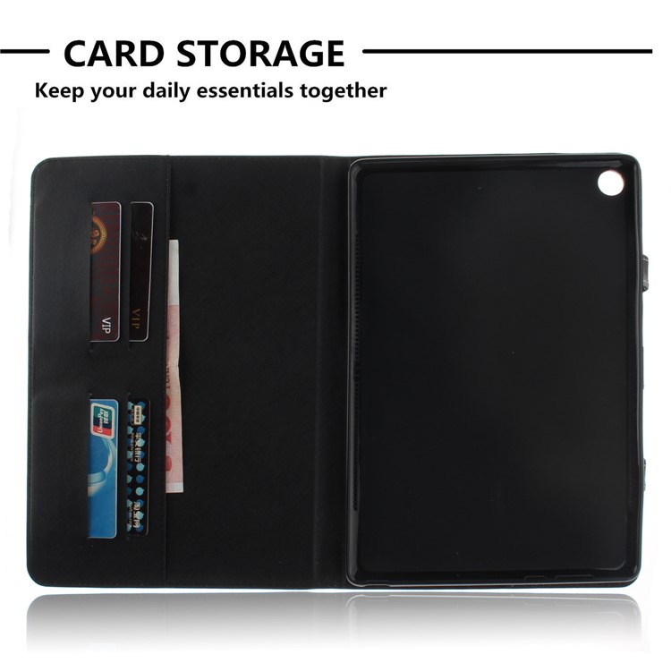 Pattern Printing Wallet Leather Case with Stand for Huawei MediaPad M5 10 / M5 10 (Pro) - Animal in the Dark-9