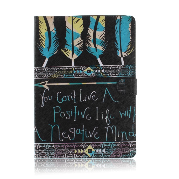 Pattern Printing Smart Leather Flip Wallet Case Cover for Huawei MediaPad T3 10 - Feathers Pattern-2