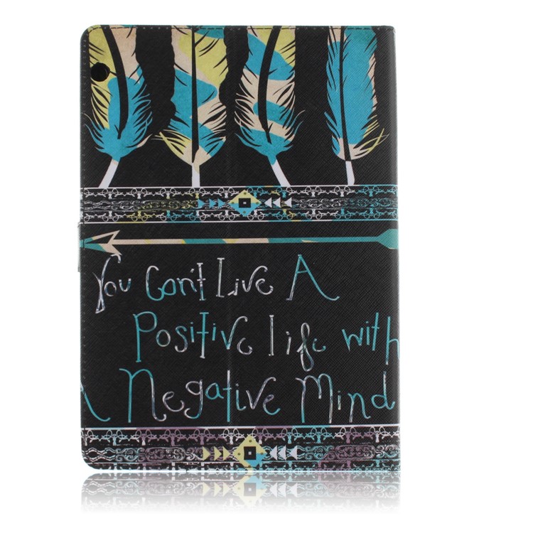 Pattern Printing Smart Leather Flip Wallet Case Cover for Huawei MediaPad T3 10 - Feathers Pattern-3