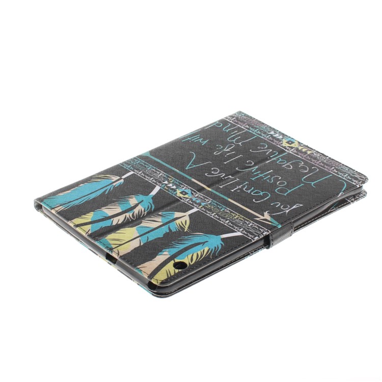 Pattern Printing Smart Leather Flip Wallet Case Cover for Huawei MediaPad T3 10 - Feathers Pattern-5