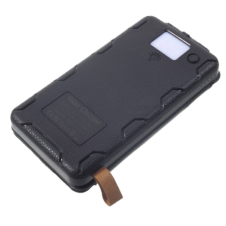 Waterproof Folding 4 Solar Panels 12000mAh Power Bank with Two USB + Wireless Charger - Black-11