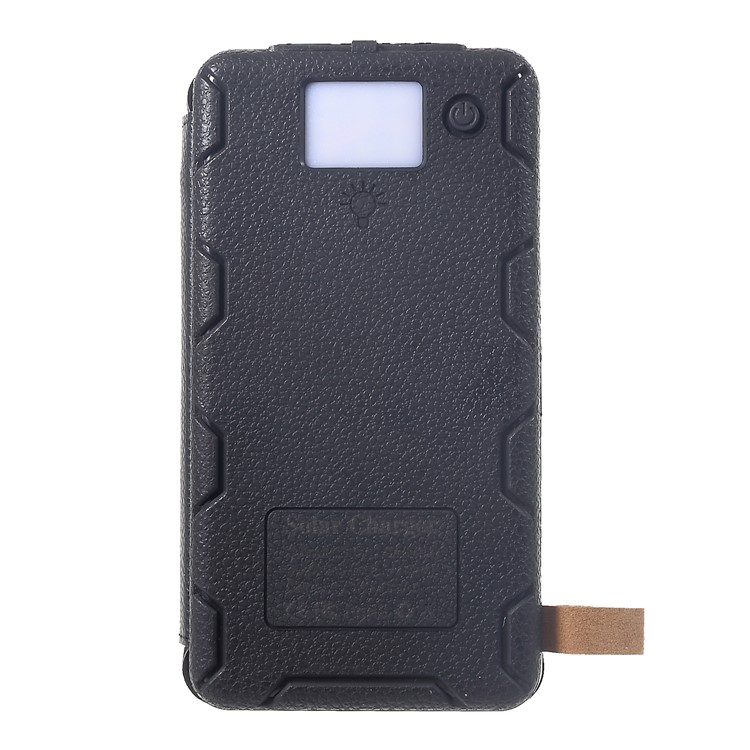 Waterproof Folding 4 Solar Panels 12000mAh Power Bank with Two USB + Wireless Charger - Black-2