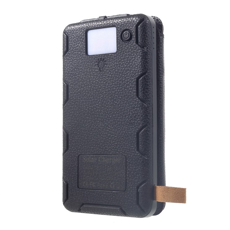 Waterproof Folding 4 Solar Panels 12000mAh Power Bank with Two USB + Wireless Charger - Black-3