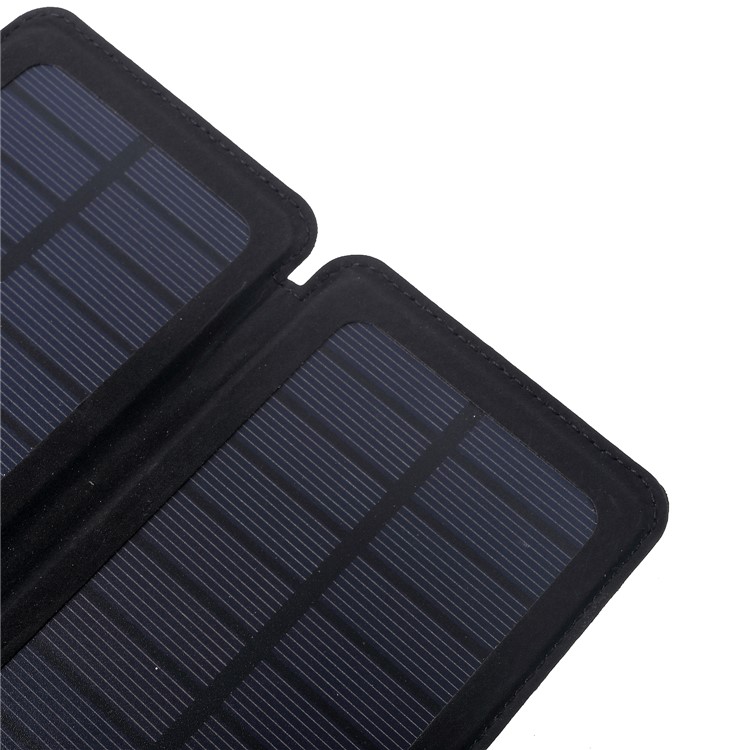 Waterproof Folding 4 Solar Panels 12000mAh Power Bank Charger with Two USB + Wireless Charger - White-10