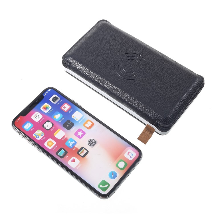 Waterproof Folding 4 Solar Panels 12000mAh Power Bank Charger with Two USB + Wireless Charger - White-6