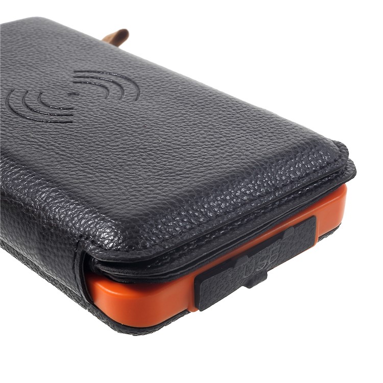 Outdoor Folding 4 Solar Panels 12000mAh Power Bank with Two USB + Wireless Charger - Orange-11