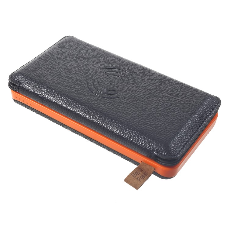 Outdoor Folding 4 Solar Panels 12000mAh Power Bank with Two USB + Wireless Charger - Orange-7