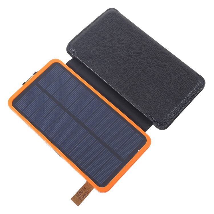 Outdoor Folding 4 Solar Panels 12000mAh Power Bank with Two USB + Wireless Charger - Orange-8