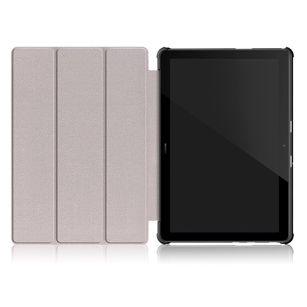PU Leather Tri-fold Stand Tablet Cover for Huawei Mediapad T5 10 - Black-10