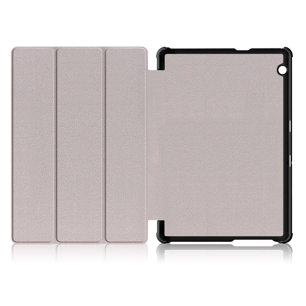 PU in Pelle Tri-fold Stand Tablet Flip Protective Casing Per Huawei Mediapad T5 10 - Nero