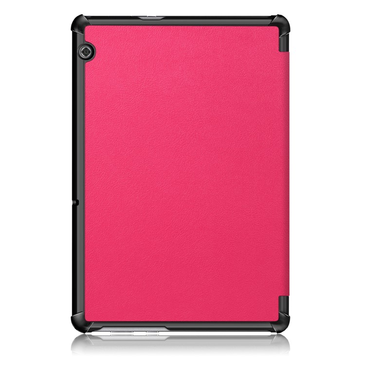 PU Leather Tri-fold Stand Tablet Shell for Huawei Mediapad T5 10 - Rose-3