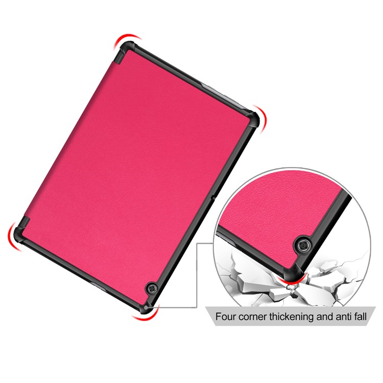 PU Leather Tri-fold Stand Tablet Shell for Huawei Mediapad T5 10 - Rose-8