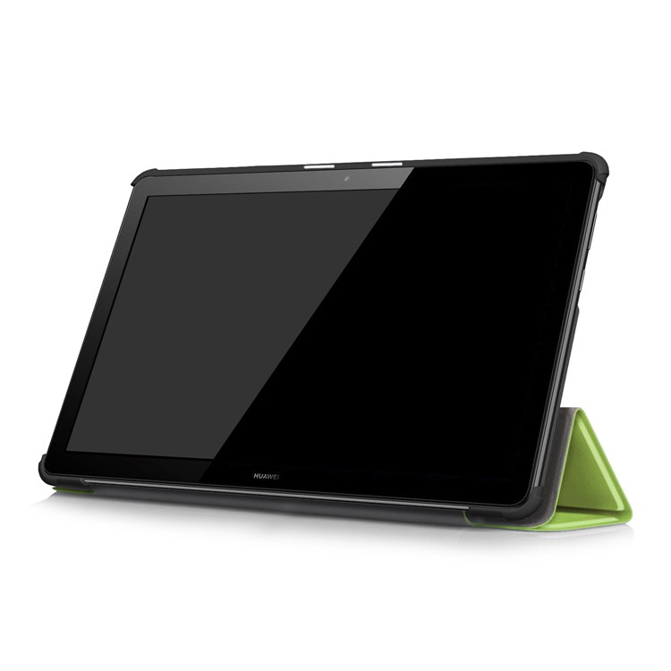 PU Leather Tri-fold Stand Tablet Protective Case for Huawei Mediapad T5 10 - Green-5