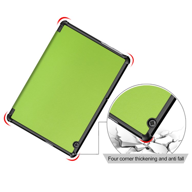 PU Leather Tri-fold Stand Tablet Protective Case for Huawei Mediapad T5 10 - Green-8