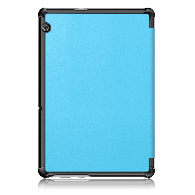 PU Leather Tri-fold Stand Tablet Protective Shell for Huawei Mediapad T5 10 - Baby Blue-3