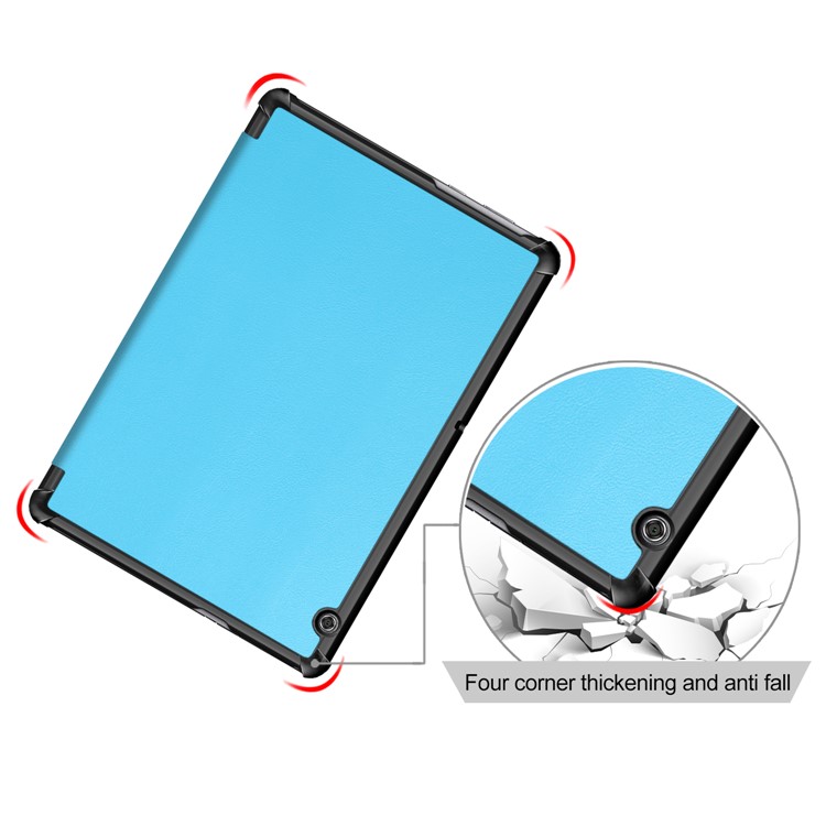 PU Leather Tri-fold Stand Tablet Protective Shell for Huawei Mediapad T5 10 - Baby Blue-8