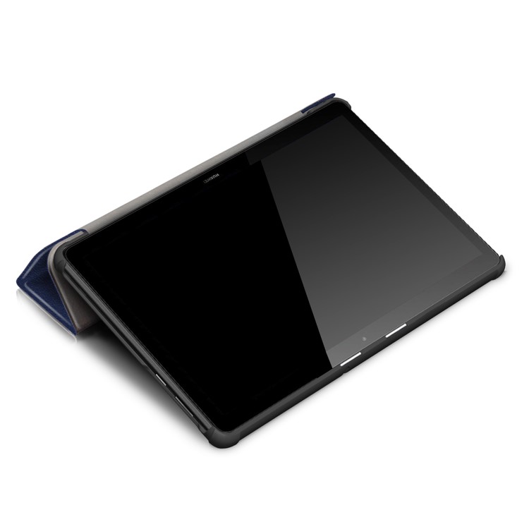 PU Leather Tri-fold Stand Tablet Flip Cover for Huawei Mediapad T5 10 - Dark Blue-7