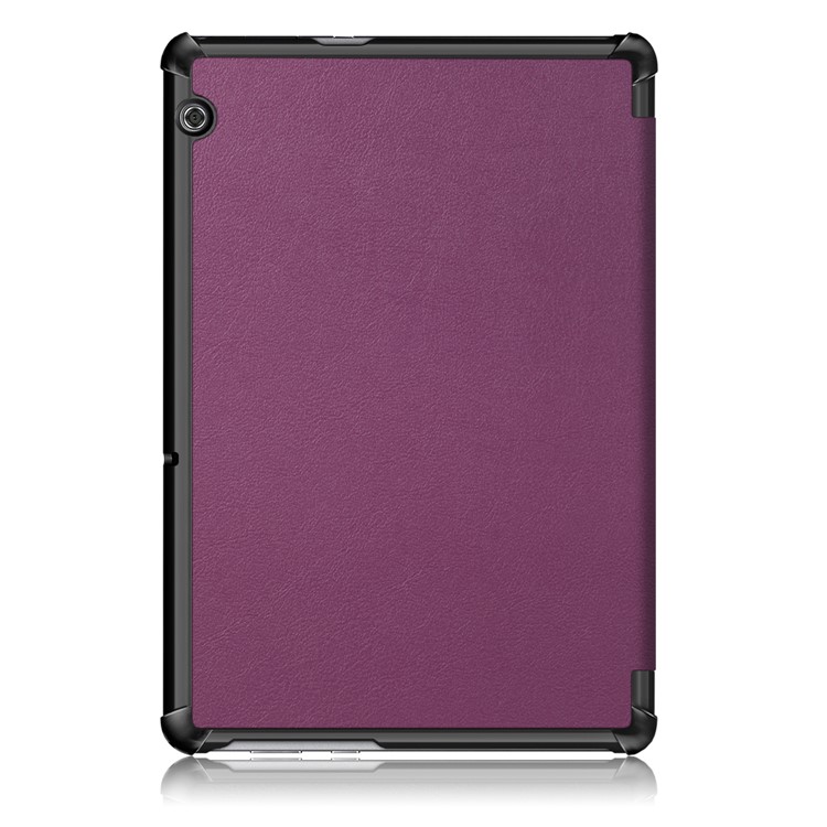 PU Leather Tri-fold Stand Tablet Flip Protective Casing for Huawei Mediapad T5 10 - Purple-3